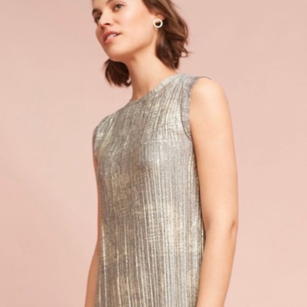 Anthropologie Metallic Dress
